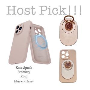 Magsafe iPhone 14 Pro Silicone case w/Magnetic Base & Kate Spade Stability Ring